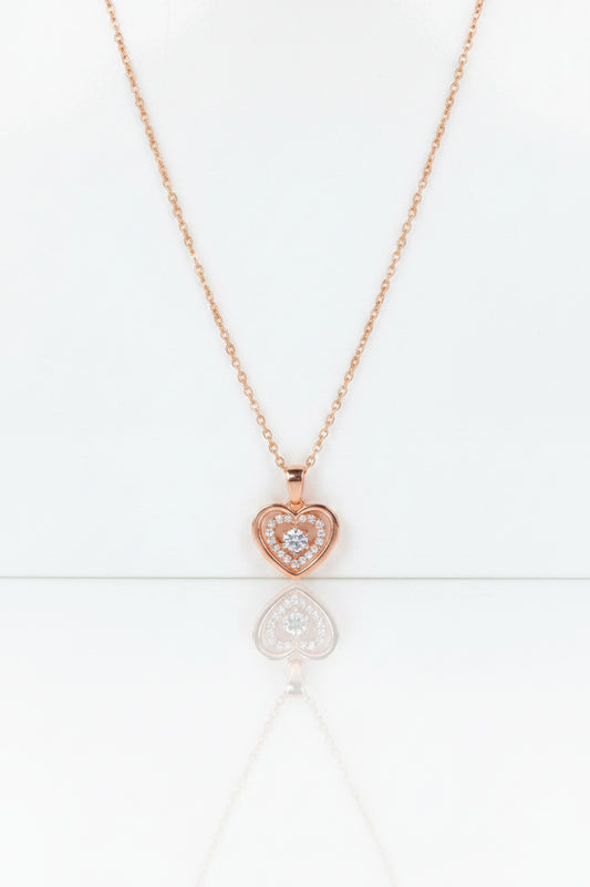 Rose gold double heart pendant