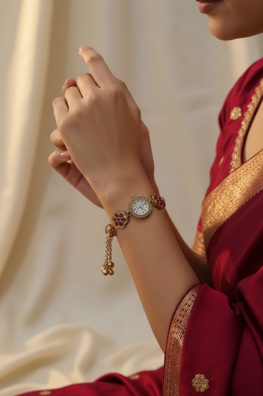Vintage-Gold-Tone Watch Bracelet