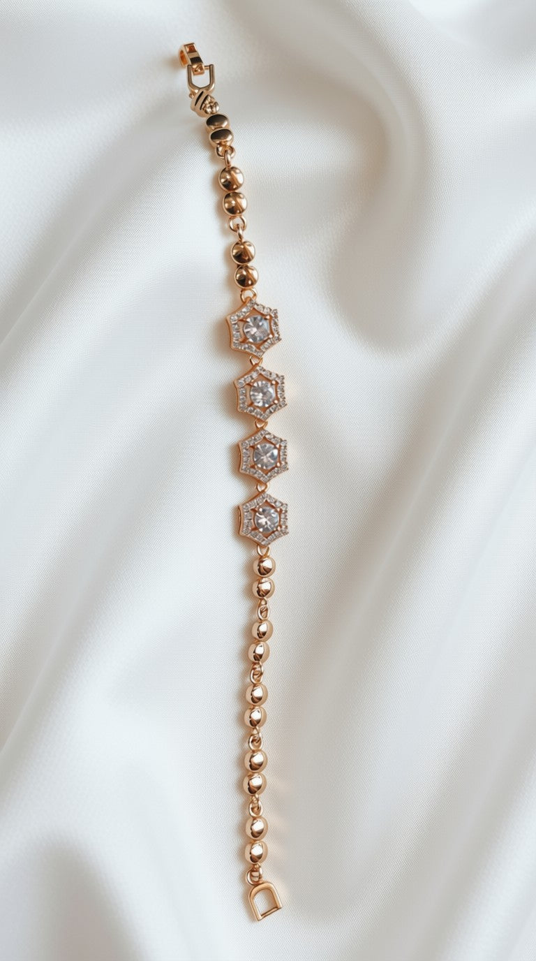 Eternal beaded five star gold bracelet