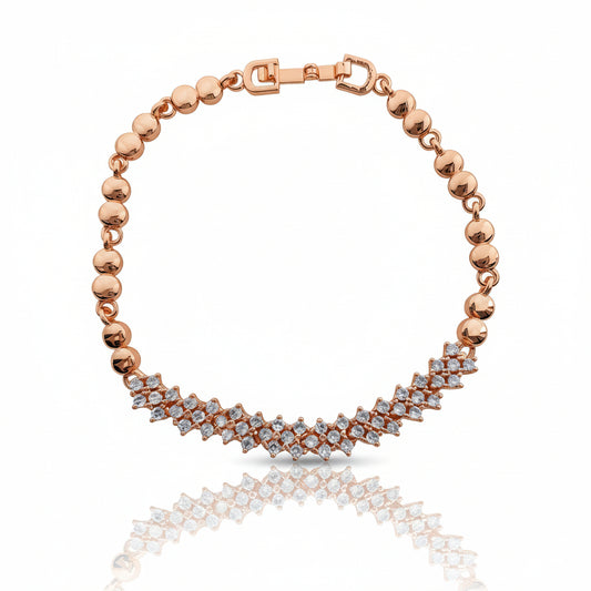 Pave gemstones rose gold bracelet
