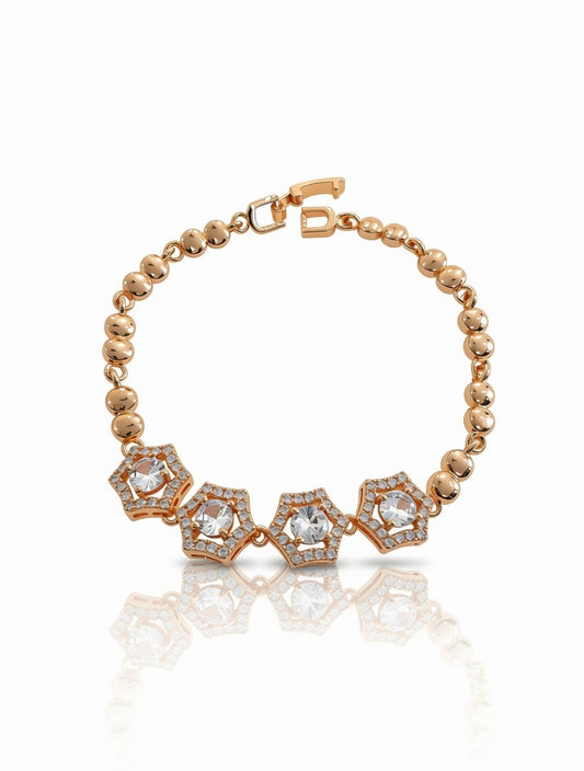 Eternal beaded five star gold bracelet